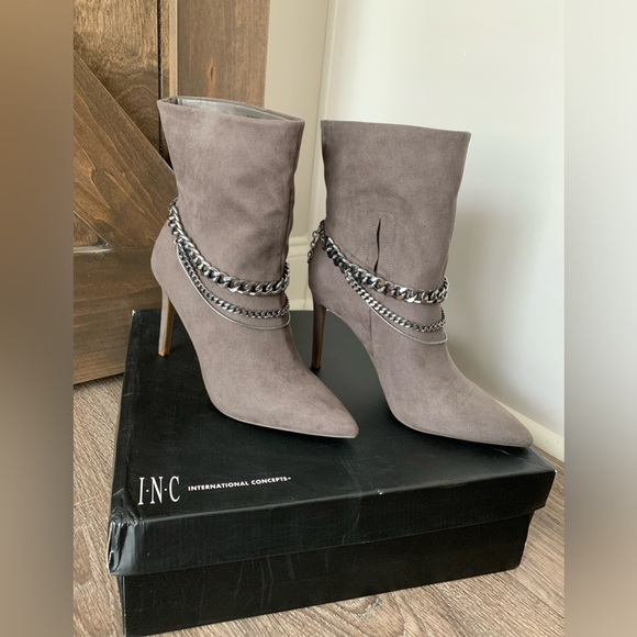 INC Women’s Reanna Faux Suede Pointed Toe Ankle Boots - Picture 13 of 13